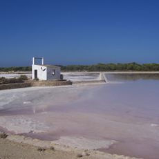 Salt evaporation ponds in Formentera
