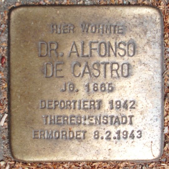 Stolperstein dedicated to Alfonso de Castro