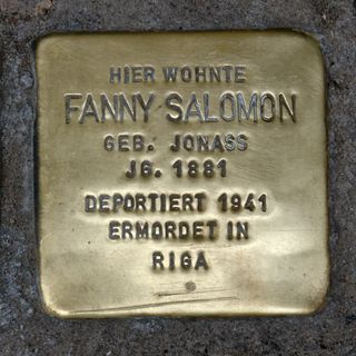 Stolperstein dedicated to Fanny Salomon