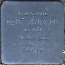 Stolperstein dedicated to Heinz Davidsohn