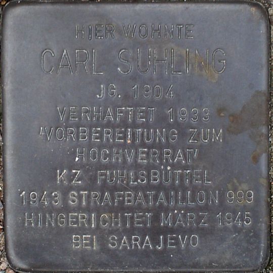Stolperstein en memoria de Carl Suhling