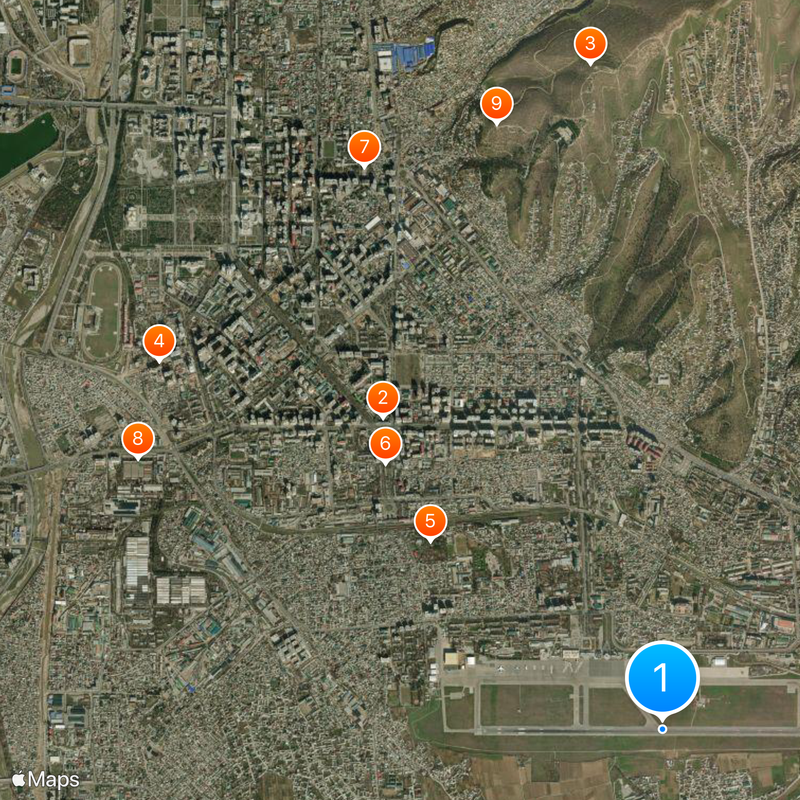 Dushanbe International Airport Map