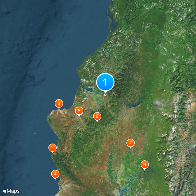 Prowincja Manabí Mapa