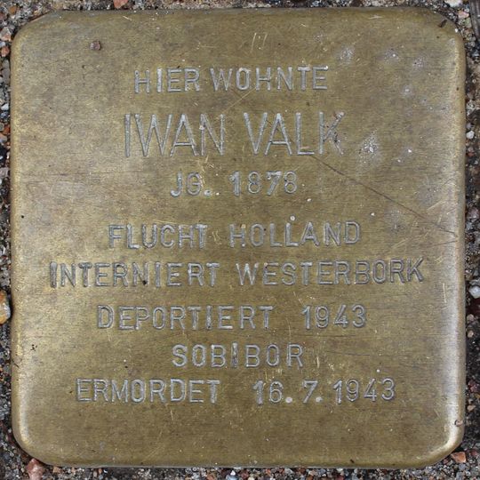 Stolperstein en memoria de Iwan Valk