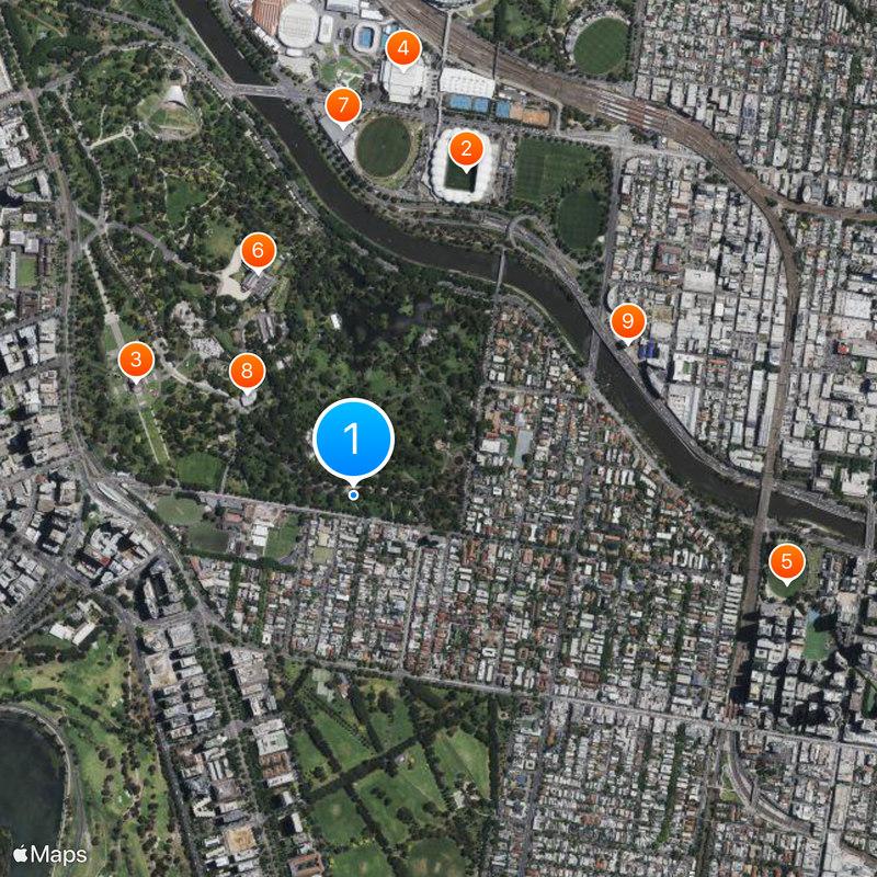 Royal Botanic Gardens Victoria Mappa
