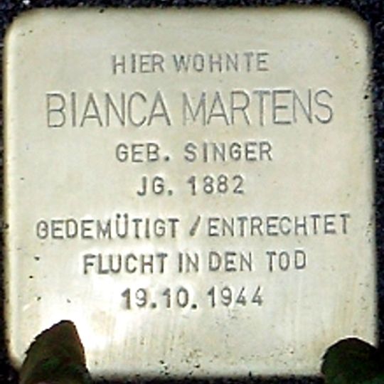 Stolperstein en memoria de Bianca Martens