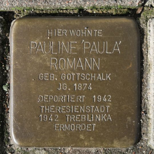 Stolperstein dedicated to Pauline ‚Paula‘ Romann