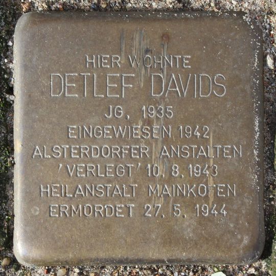 Stolperstein em memória de Detlef Davids