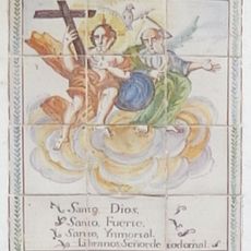 Ceramic panel of the Holy Trinity in Altura