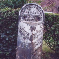 Milestone, Wakefield Road, Hipperholme, in front of Nos 24 & 26