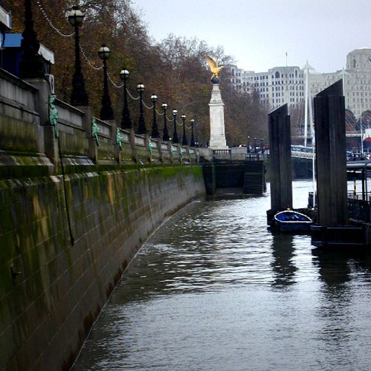 Embankment River Wall, Stairs And Lamp Standards