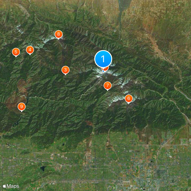 San Gabriel Mountains Map