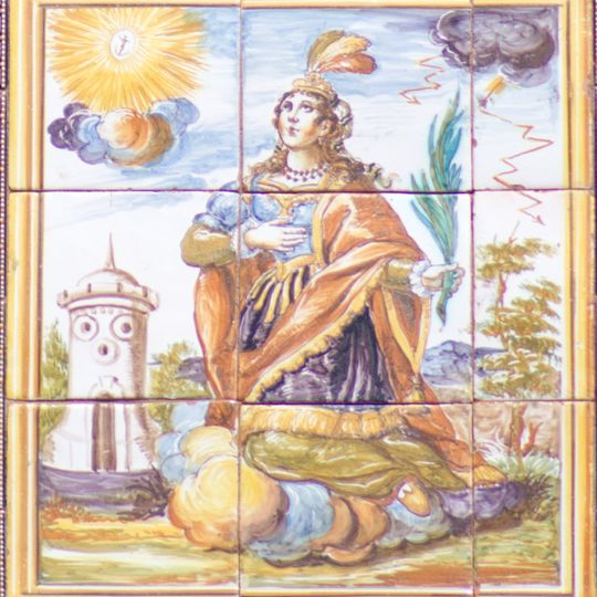 Retablo cerámico de Santa Bárbara
