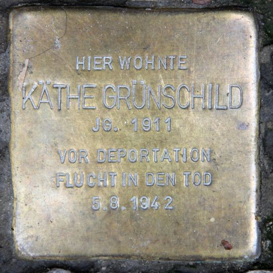 Stolperstein dedicated to Käthe Grünschild