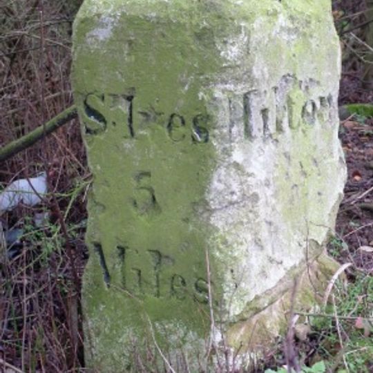 Milestone, Potton Road, N of Rogues Lane, nr electricity sub-station