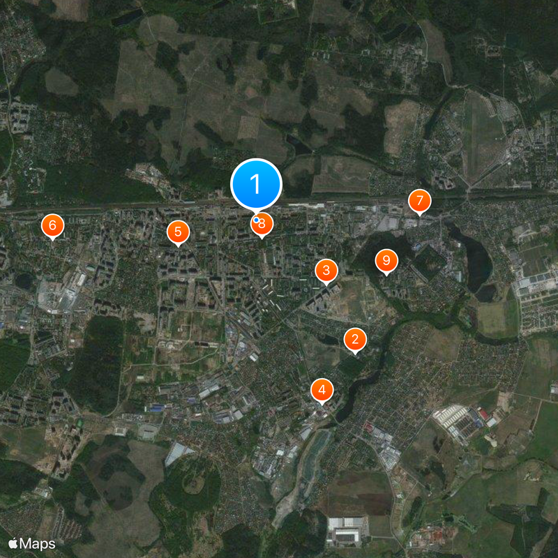 Żeleznodorożnyj Mapa