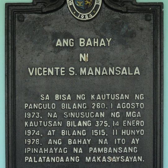 Vicente Manasala House historical marker