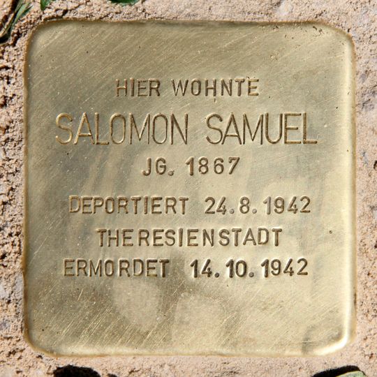 Stolperstein dedicated to Salomon Samuel