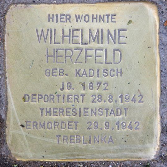 Stolperstein en memoria de Wilhelmine Herzfeld