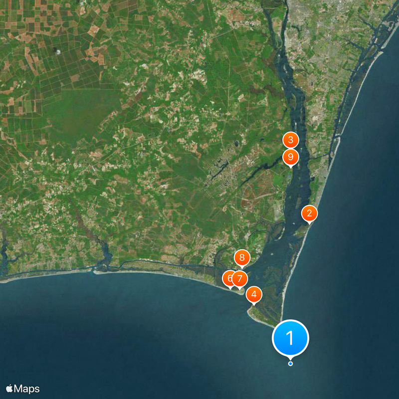 Frying Pan Shoals Map