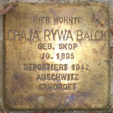 Stolperstein dedicated to Chaja Rywa Balck
