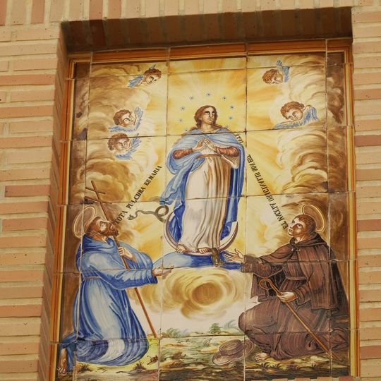Ceramic panel of the Immaculate at Santa Anna street