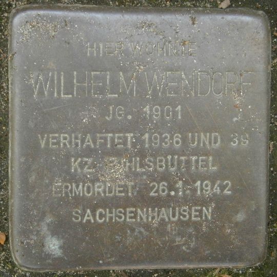 Stolperstein dedicated to Wilhelm Wendorf