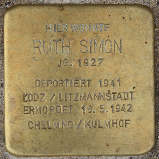 Stolperstein en memoria de Ruth Simon