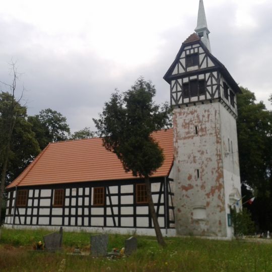 Kościół ewangelicki, ob. rzym.-kat. Najświętszego Serca Pana Jezusa, wieża mur.