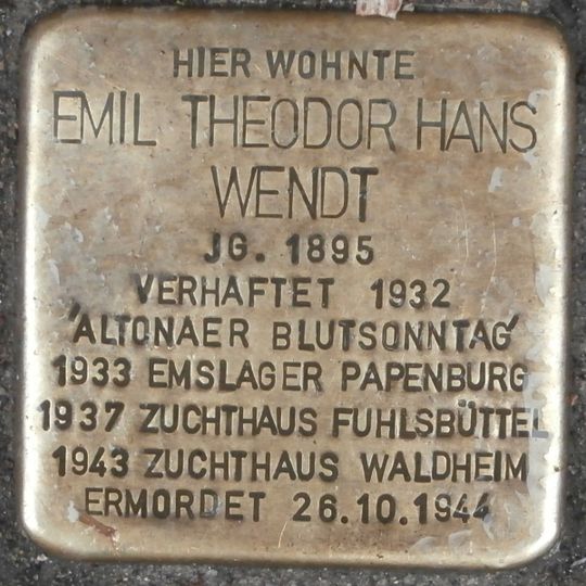 Stolperstein em memória de Emil Wendt