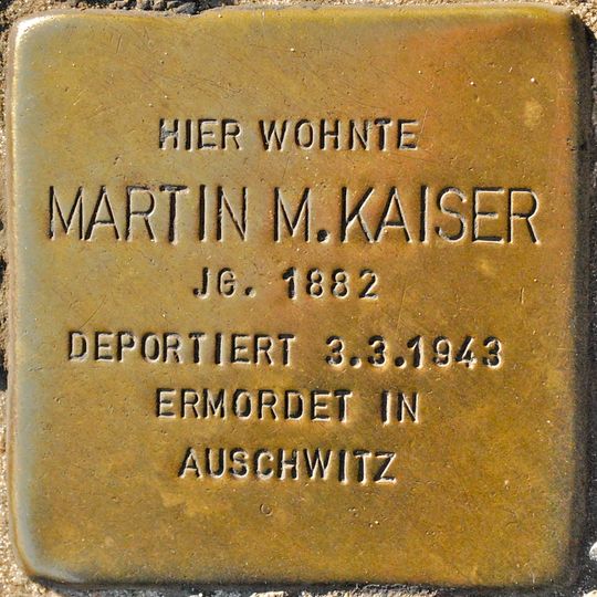 Stolperstein à la mémoire de Martin M. Kaiser