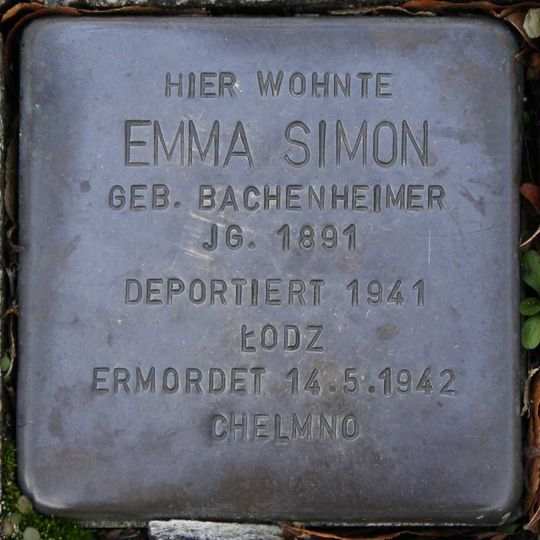Stolperstein dedicated to Emma Simon