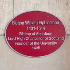 Commemorative plaque to Bishop William Elphinstone