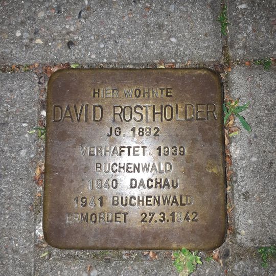 Stolperstein à la mémoire de David Rostholder