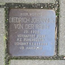 Stolperstein en memoria de Diedrich Johannes von der Reith