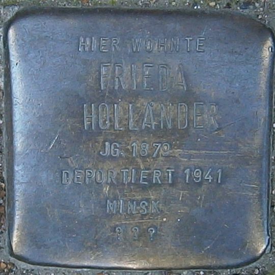 Stolperstein dedicated to Frieda Holländer