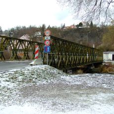 Most ulice U Poráků přes Vltavu v Českém Krumlově
