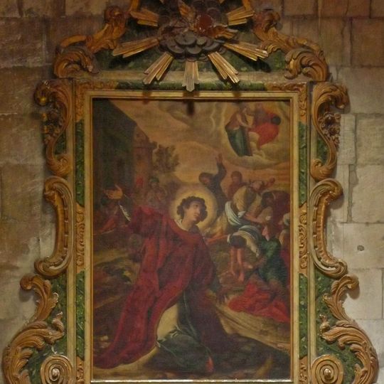 Lapidación de San Esteban, pintura y marco, en Arles