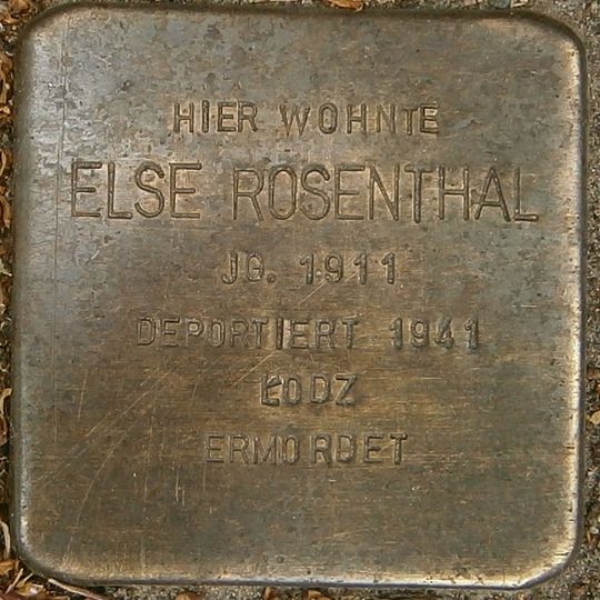 Stolperstein en memoria de Else Rosenthal