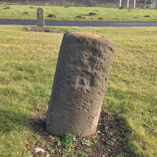 Milestone, Siddick, entrance to Iggesund Mill