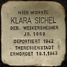 Stolperstein dedicated to Klara Sichel