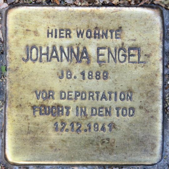 Stolperstein dedicated to Johanna Engel