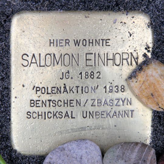 Stolperstein dedicated to Salomon Einhorn
