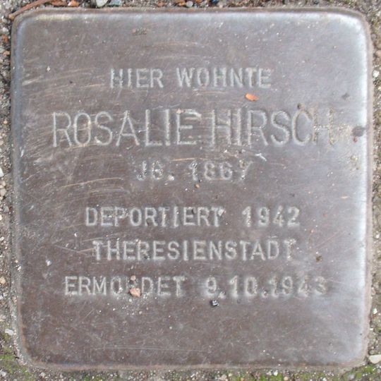 Stolperstein dedicated to Rosalie Hirsch