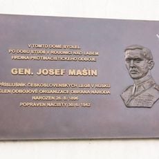Pamětní deska Josefa Mašína v Roudnici nad Labem