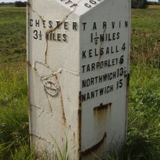 Milepost, S of Stamford Bridge