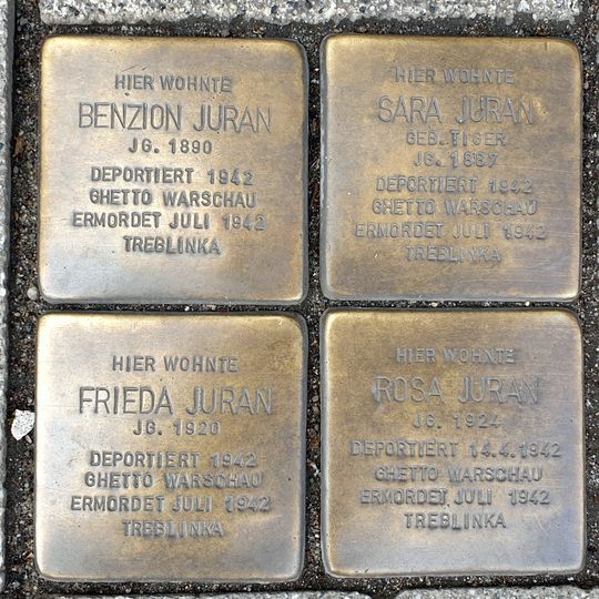 Stolperstein dedicated to Benzion Juran