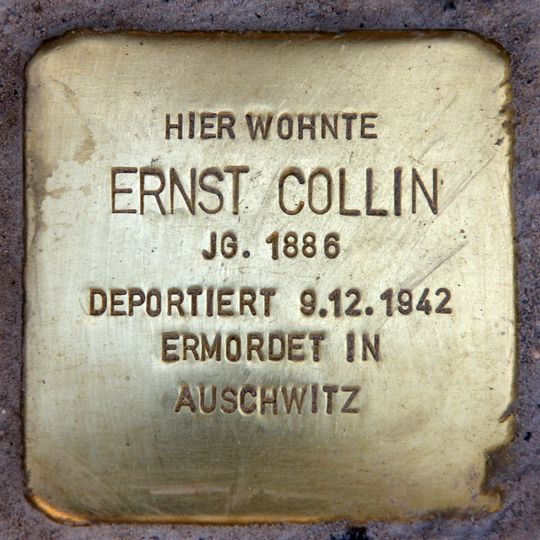 Stolperstein dedicated to Ernst Collin