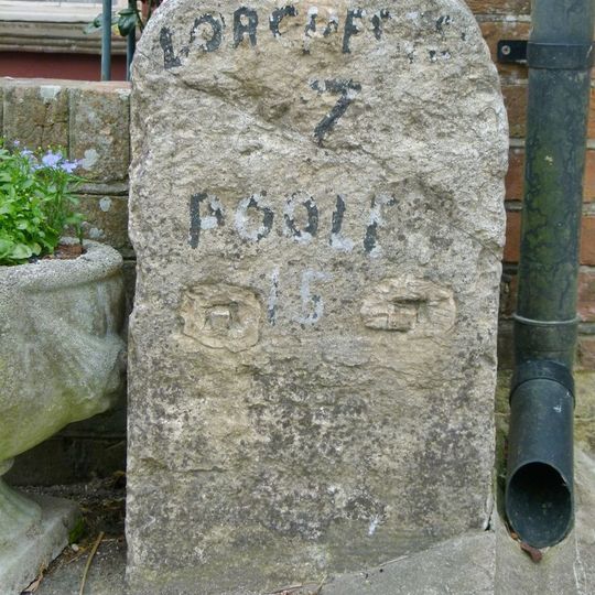 Milestone, Tolpuddle Village, by W Farm House