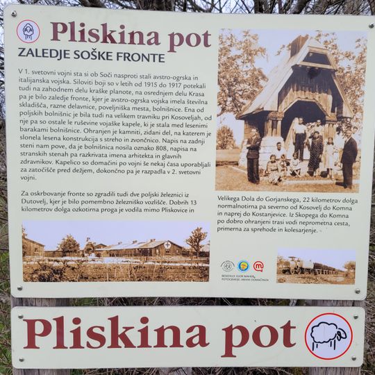 Vojaška kapela iz prve svetovne vojne, Kosovelje